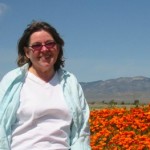 Betty visiting poppy fields in Lancaster,CA